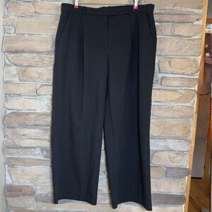 Abercrombie & Fitch Curve Love Black Pleated Wide Leg Trousers Pants Size 34, 18